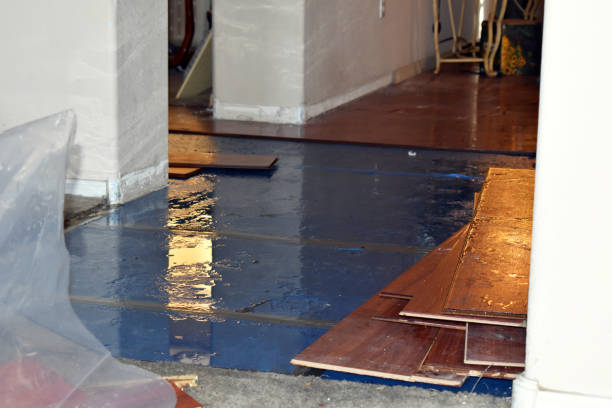 Professional Water Damage Restoration technician working in Lisbon, ND